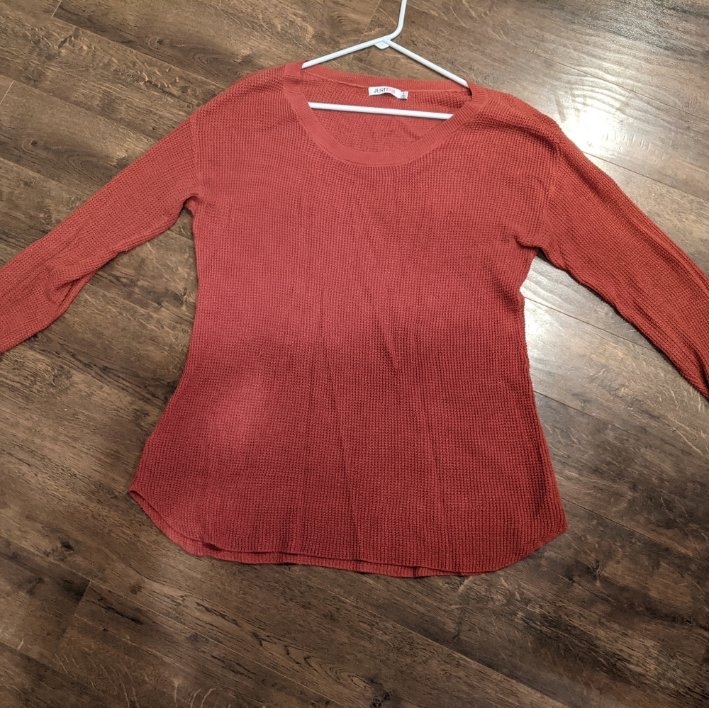 Just Fab Copper Waffle Oversized Sweater Size XL